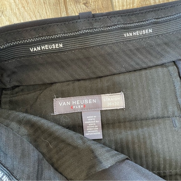 Van Hausen Men's Flex Dress Pants Size 36x32 Flat Front Stretch Black - Picture 5 of 5